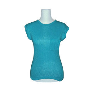 Vintage Margules Knit Top S Silk Angora Shimmery Y2K Mermaid Fairy Rave Coastal